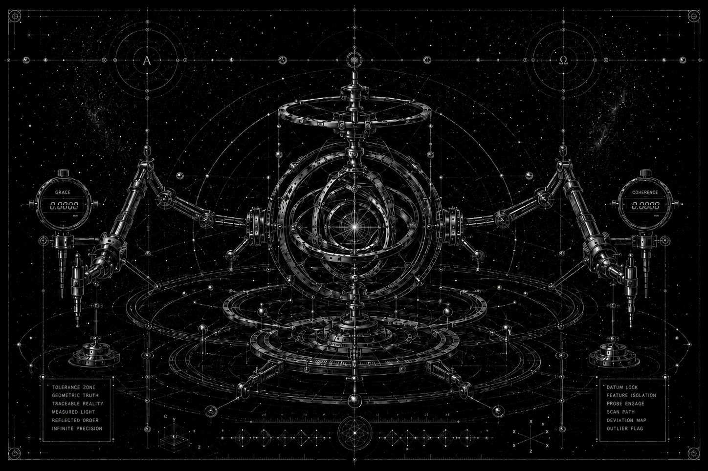 Impossible Machinery — a cosmic precision instrument governed by grace and coherence
